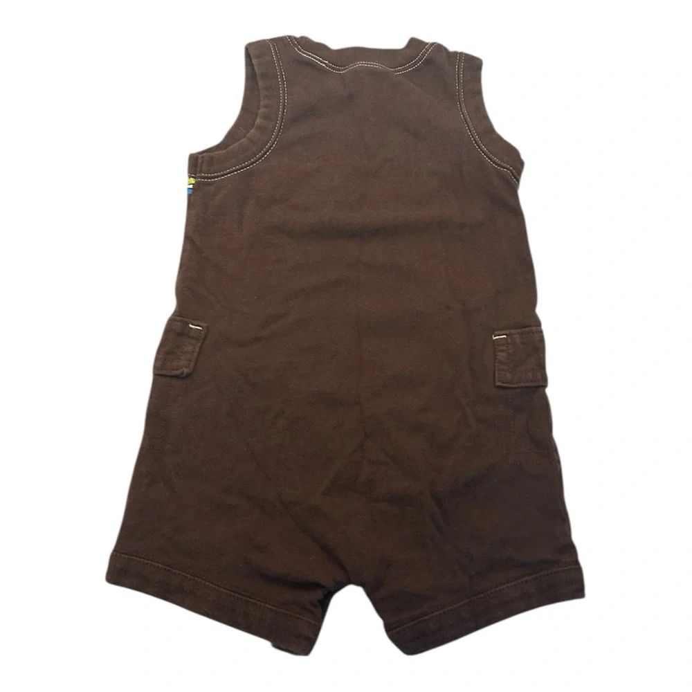 Carters 36 Beach Themed Brown Sleeveless Romper Size 3-6 Months‎